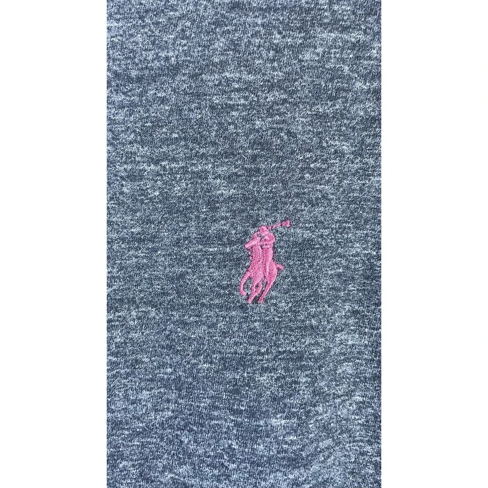 Polo Ralph Lauren T-Shirt Mens Large Gray Excellent Long Sleeve Heathered Pony